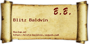 Blitz Baldvin névjegykártya